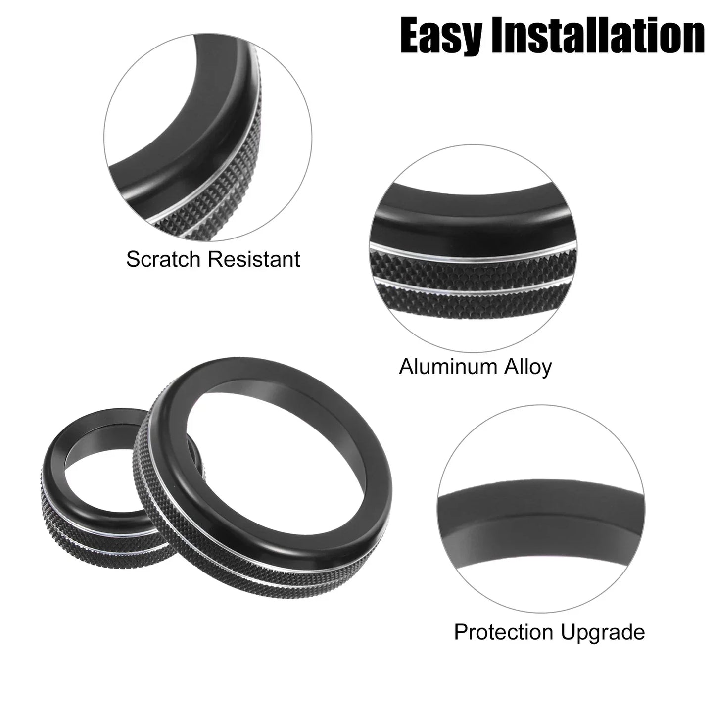4 x Air Conditioner Volume Tune Knob Decor Rings for Chevy Corvette (2014-2019)