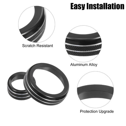 4 x Air Conditioner Volume Tune Knob Decor Rings for Chevy Corvette (2014-2019)