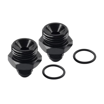 Black Aluminum AN6 Flare to 10AN ORB Male Fitting Adapter w/ O-Rings