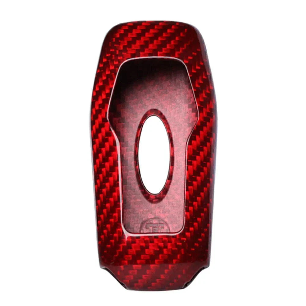 Red Carbon Fiber Remote Key Fob Cover for Ford F-150, Fusion (2013-2016)