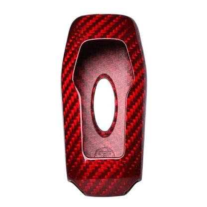Red Carbon Fiber Remote Key Fob Cover for Ford F-150, Fusion (2013-2016)