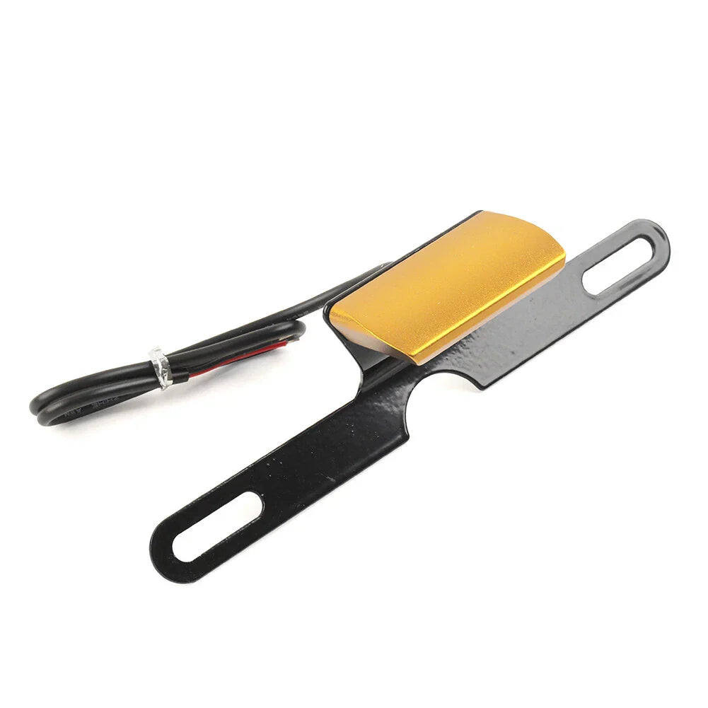 LED Brake Tail Light License Plate Mount Holder for Motorcycle Gold