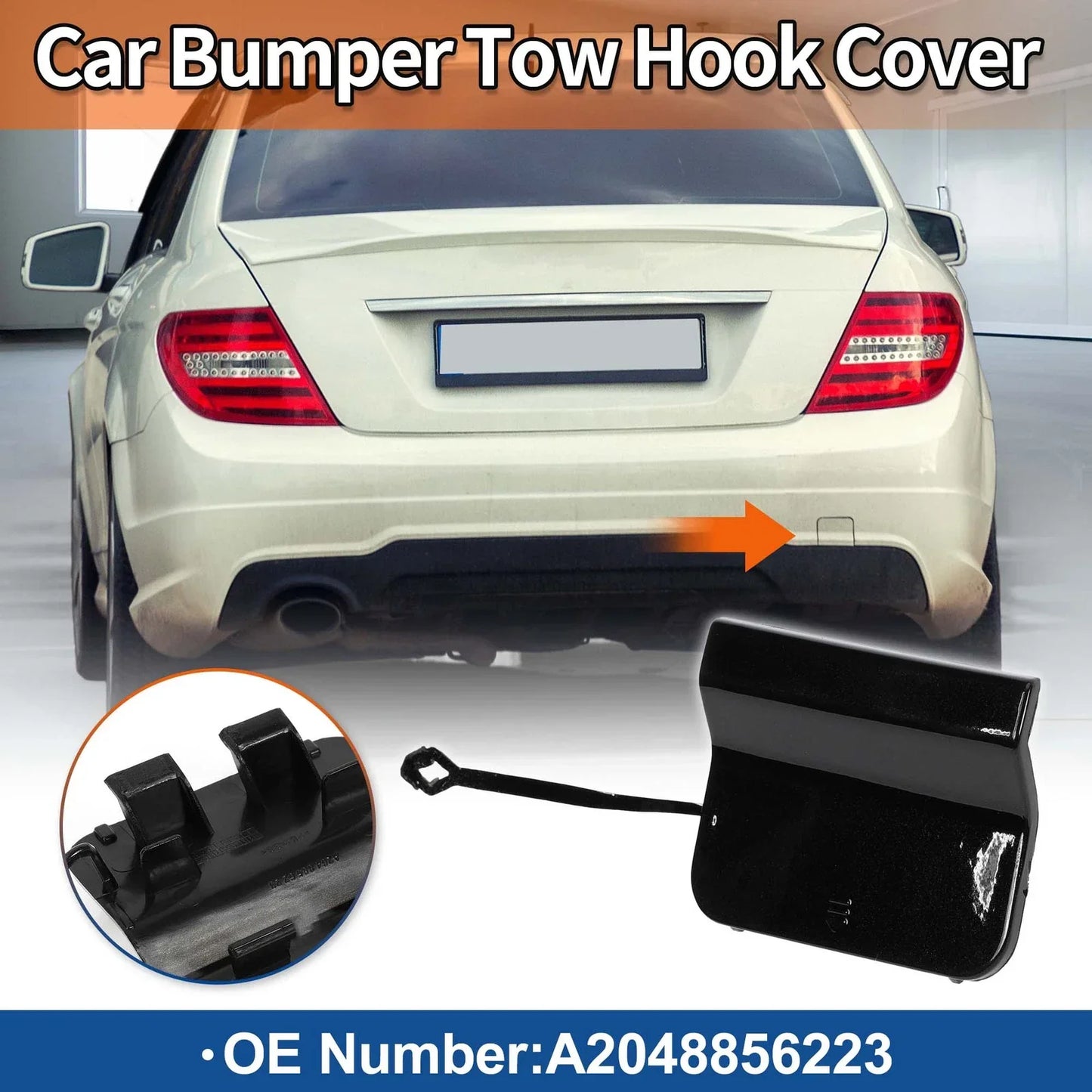 Rear Tow Hook Cover for Mercedes-Benz C-Class W204 AMG (2012-2015)