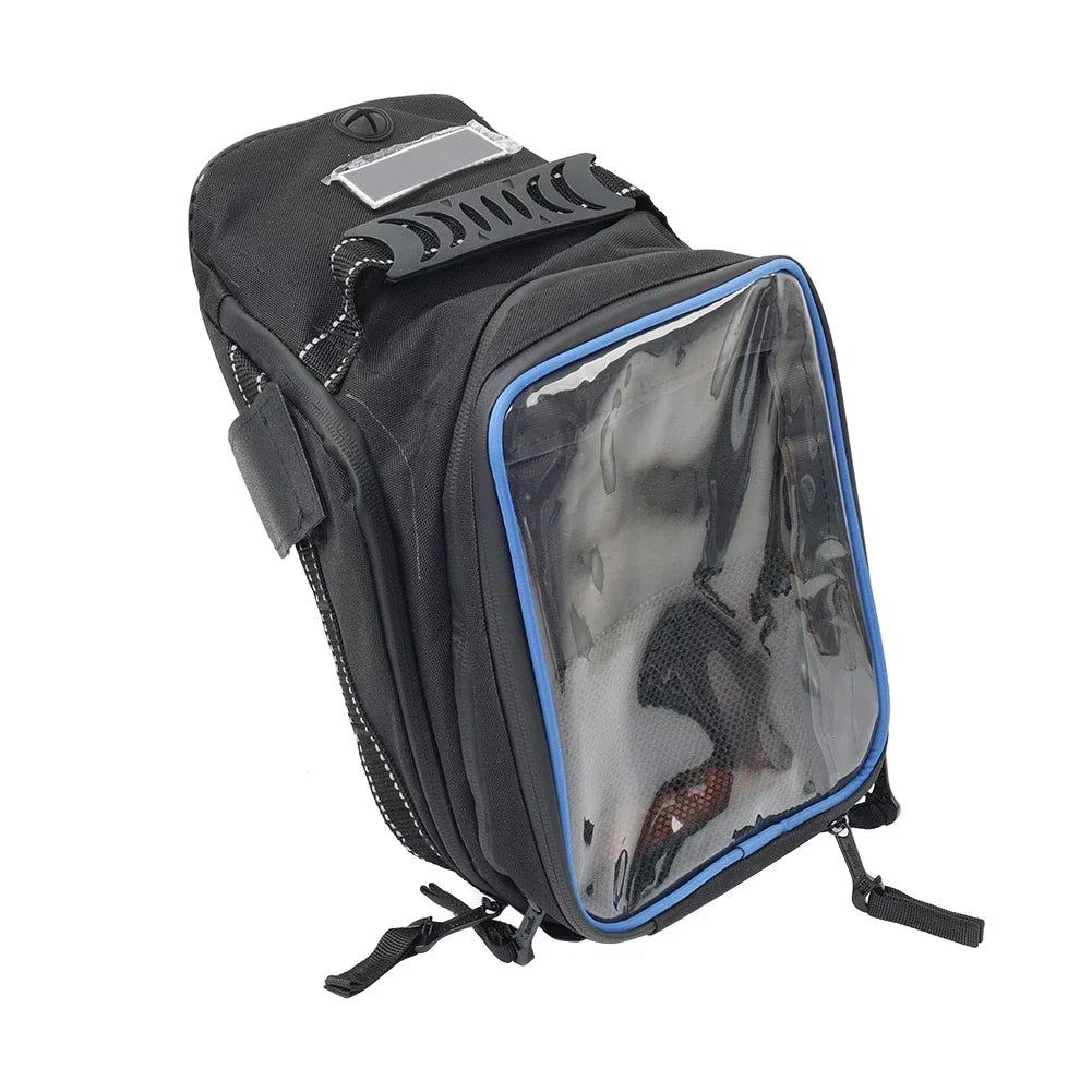 Universal Tank Bag with Strap for Harley & Honda - Black/Blue