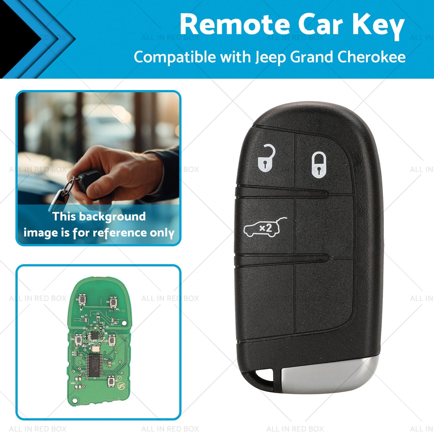 3 Button Smart Car Remote Key for Jeep Grand Cherokee (2014-2019)