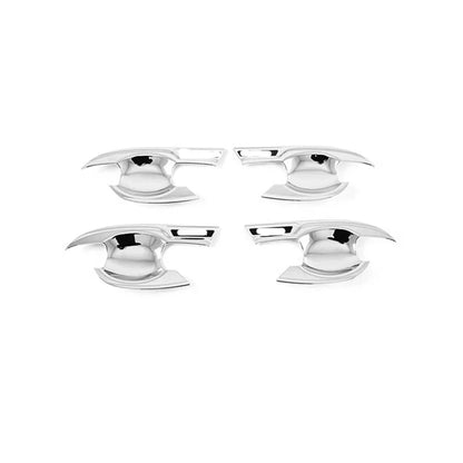 Carbon Silver Door Handle Bowl Cup Cover Trim for Nissan Navara NP300 (15-21)