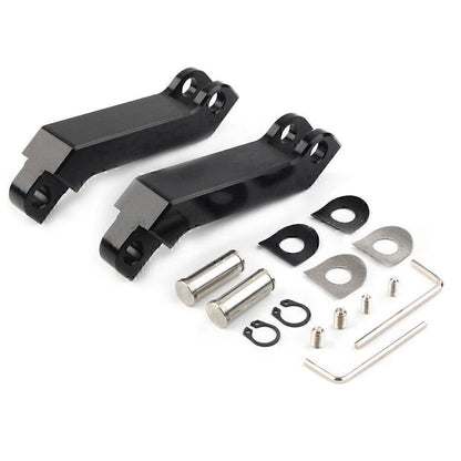 Black Cut Male Mount Foot Peg Extensions for Harley Sportster Softail Road King (2004-2023)