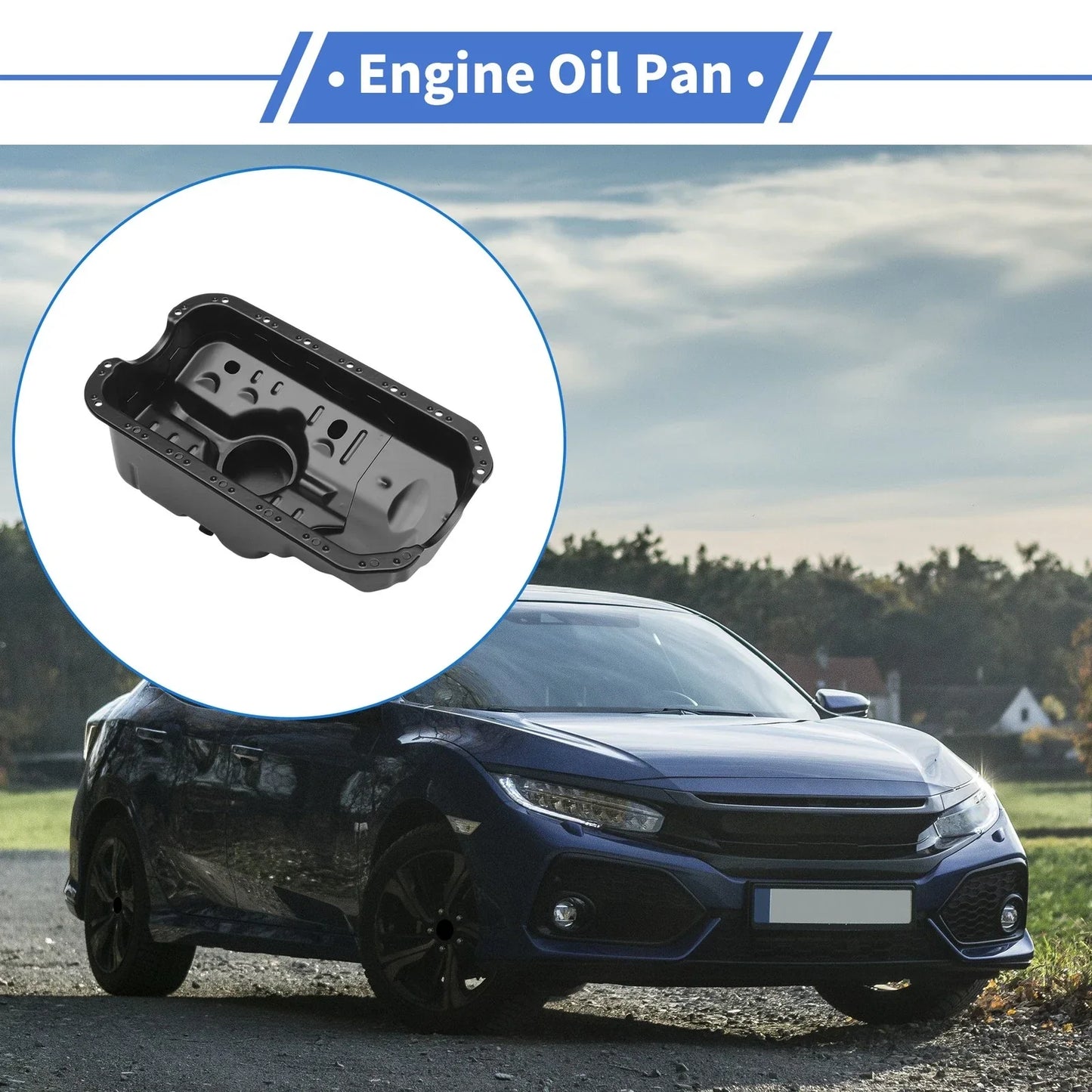 Engine Oil Pan for Honda Civic (1996-2000) - 1 x No.11200P2E000 Iron Black