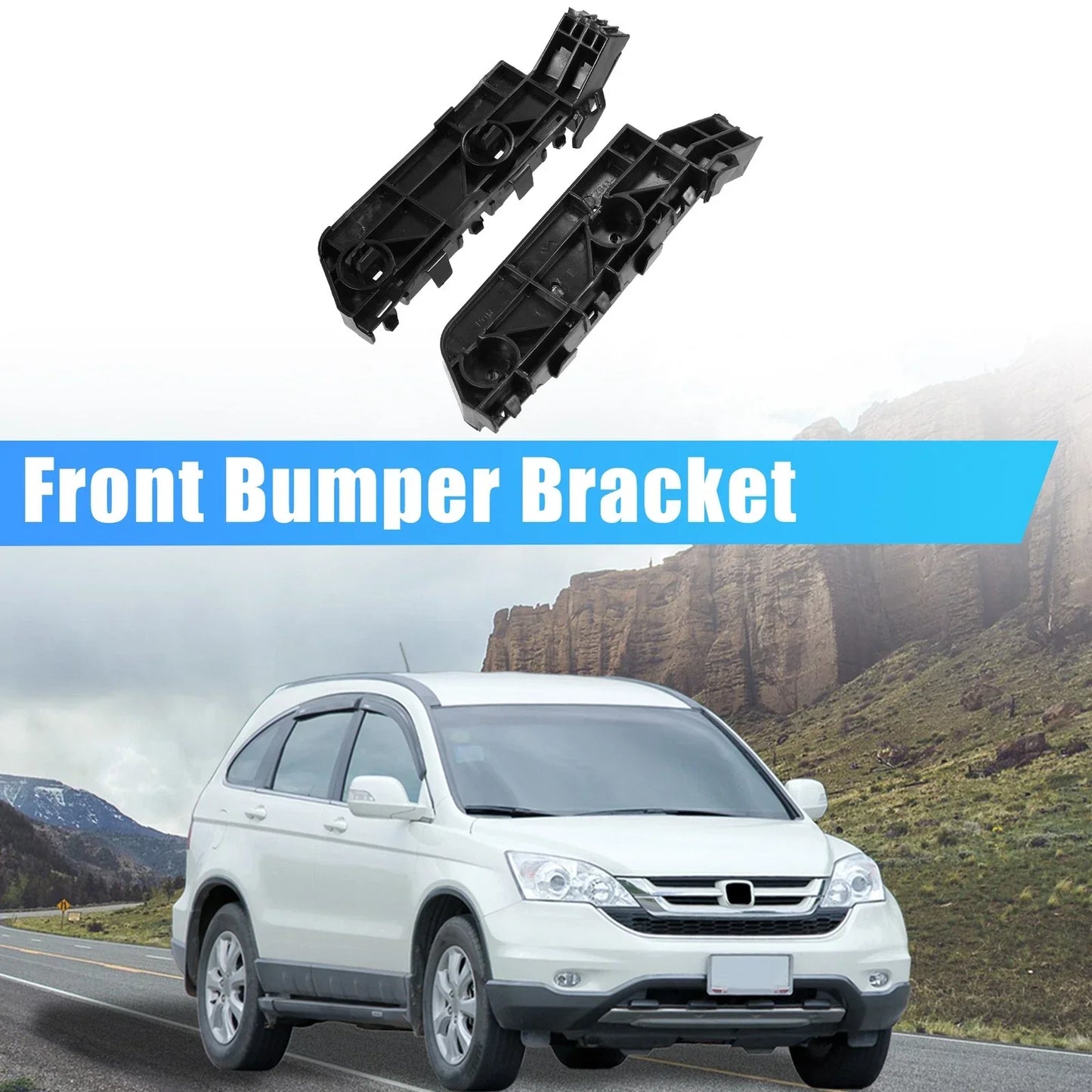 Front Bumper Bracket for Honda CR-V 2007 (2007) - Plastic Black, 2 x Items