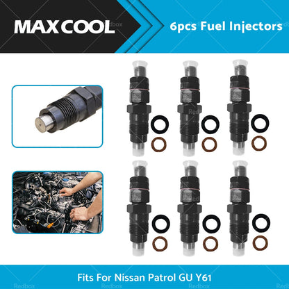 6 x Diesel Fuel Injectors for Nissan Patrol Y61 GU TD42 TD42T (1997-2002)