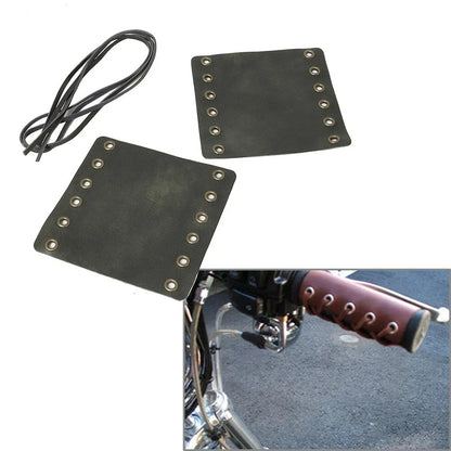 22mm Leather Hand Grips Covers for Universal Motorcycle - Cyan