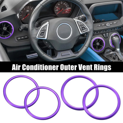 4 x AC Outer Vent Rings Trim Covers for Chevrolet Camaro (2016-2020) Purple