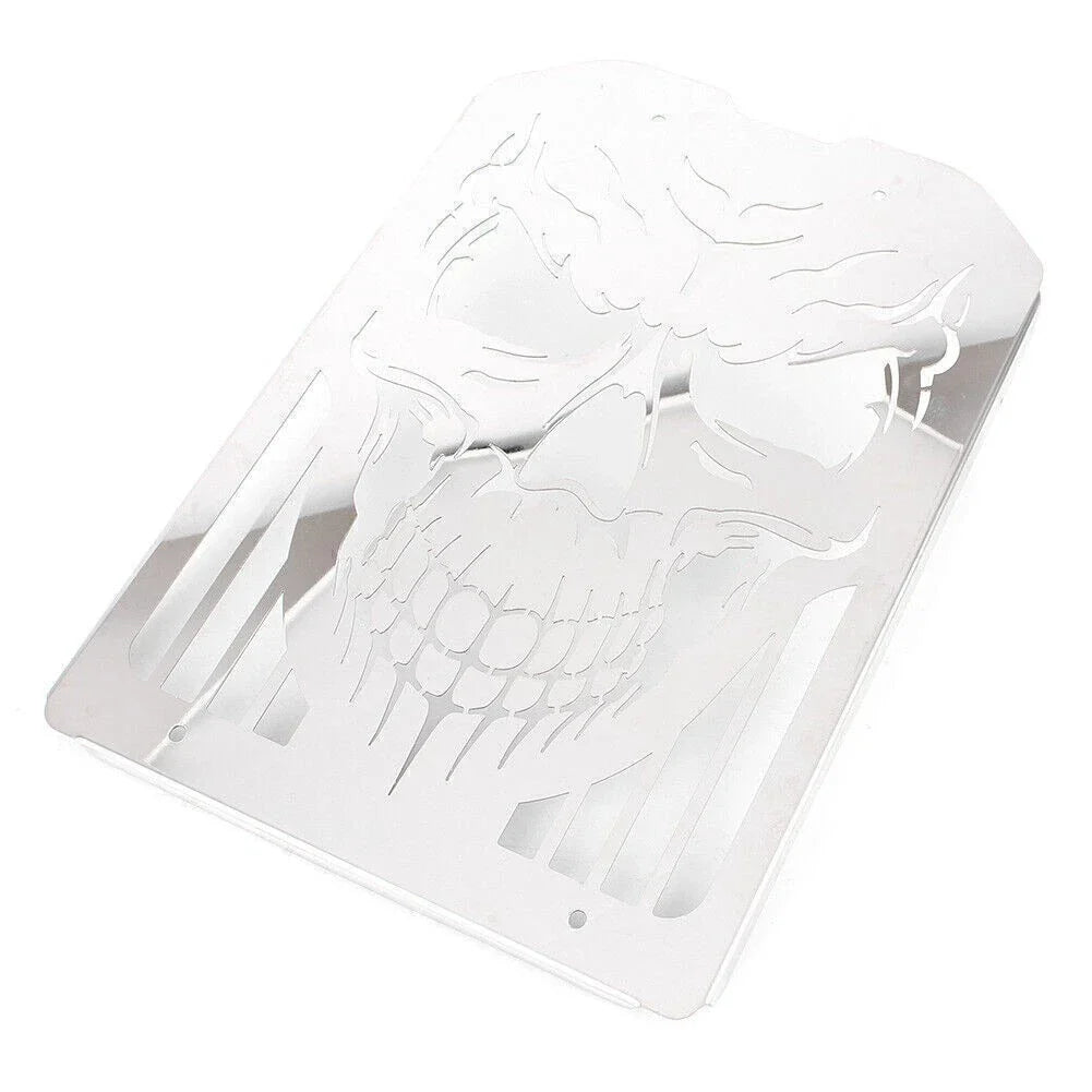 Racing Skull Polished Radiator Grill for Kawasaki Vulcan VN1500 VN1600 (2002-2008)