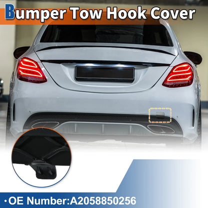 Rear Bumper Tow Hook Cover for Mercedes-Benz W205 (2015-2021) Dark Silver