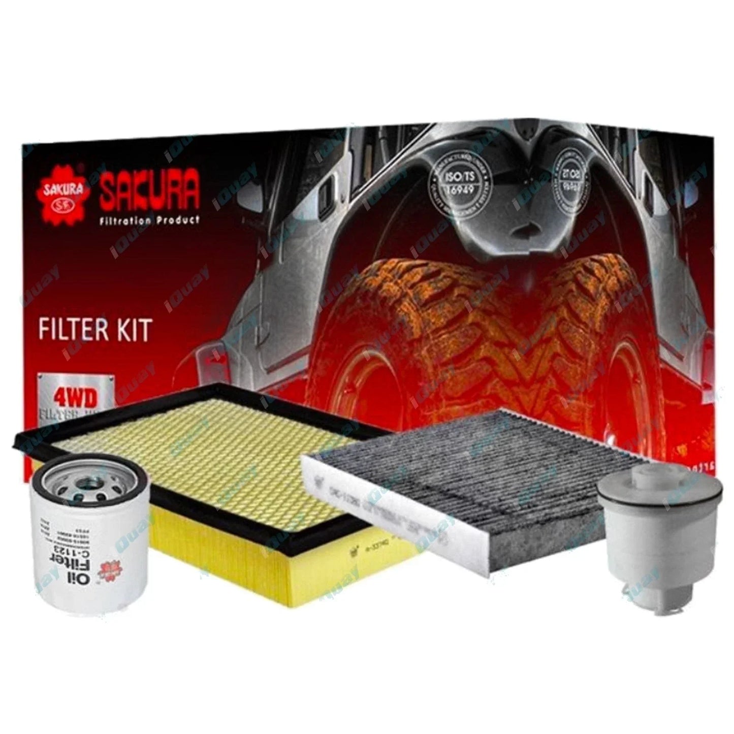 Oil Air Fuel Cabin Filter Kit for Toyota Hilux Fortuner (2015-2023)