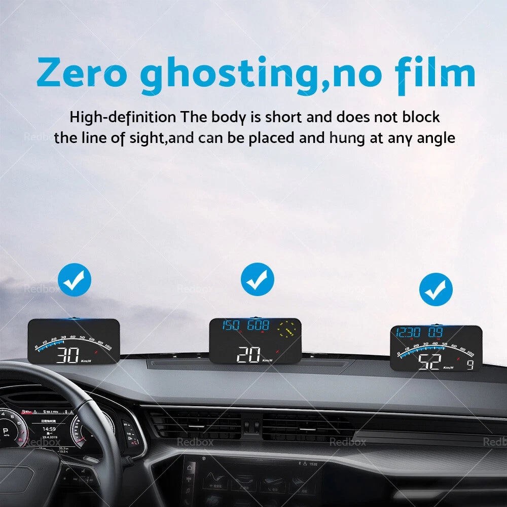 Universal GPS Car HUD Head-Up Display Speedometer with Overspeed Alarm