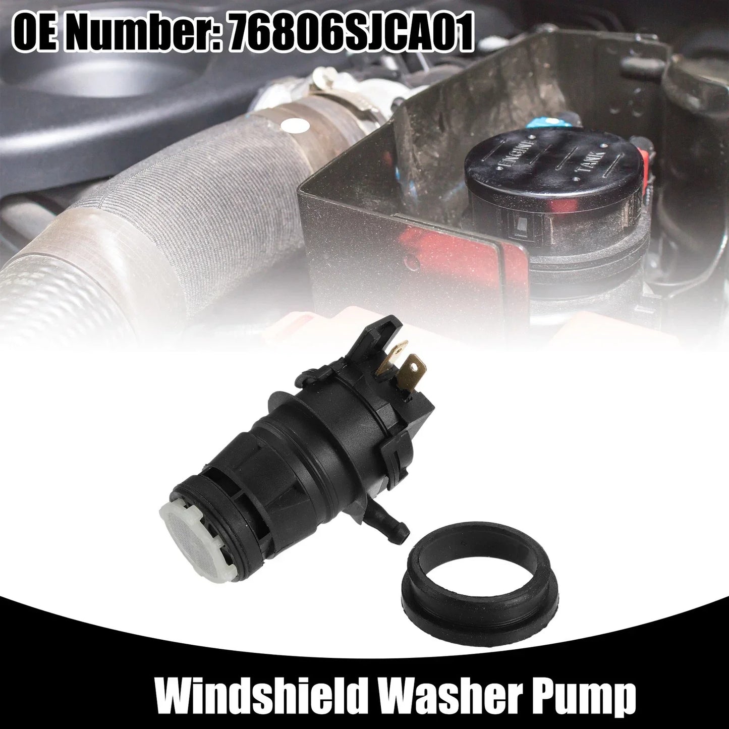 Windshield Washer Pump for Honda Civic 2006-2011 - Plastic Black