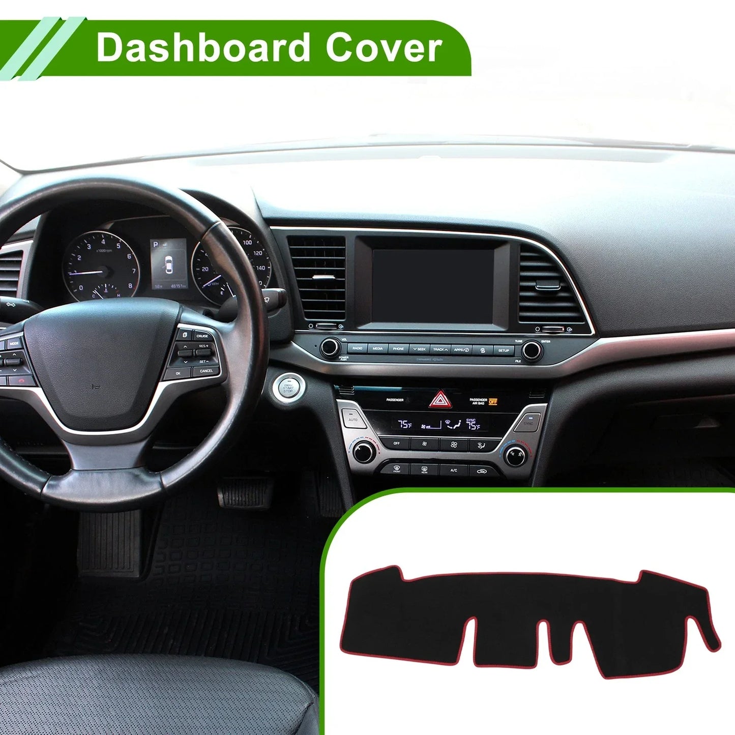 Dashboard Cover for Honda N-ONE JG3 JG4 2020-2024 Black Red 1 x Anti-Slip