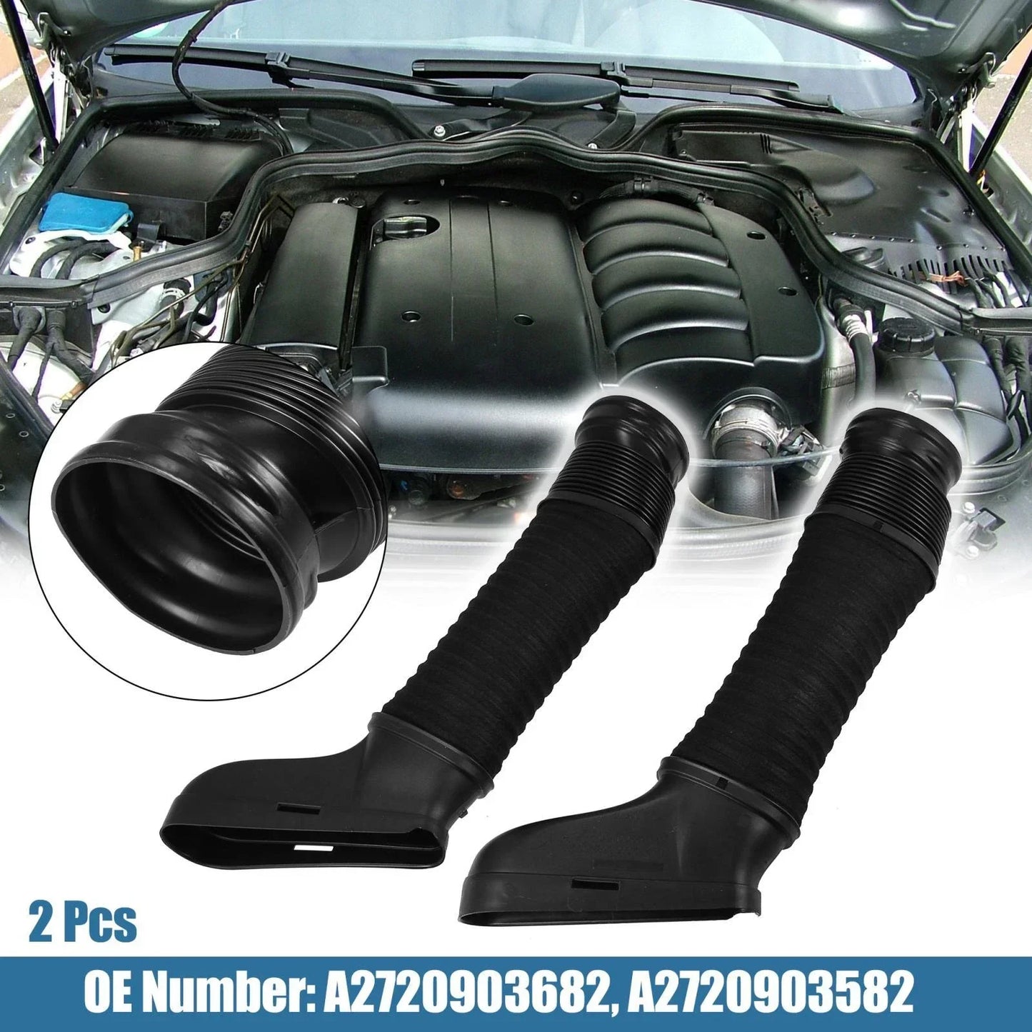 2 x Air Intake Duct Hose for Mercedes-Benz W204 W212 (2010-2016)