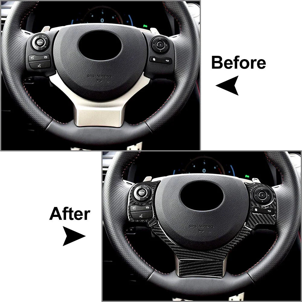 4 Pcs Carbon Fiber Steering Wheel Cover Trim for Lexus IS250 NX200 300h