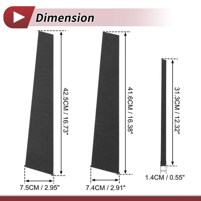 6 Pcs Door Pillar Window Trim for Lexus GS (2006-2011) Carbon Fiber Black