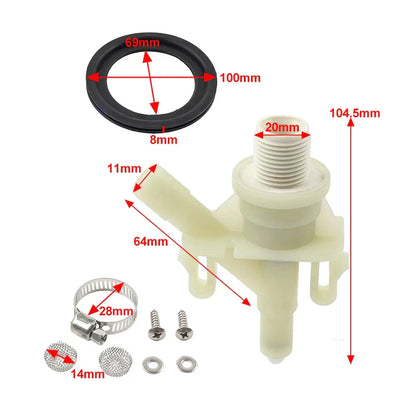 Toilet Water Valve & Flush Ball Seal for Dometic RV (No Year Specified)