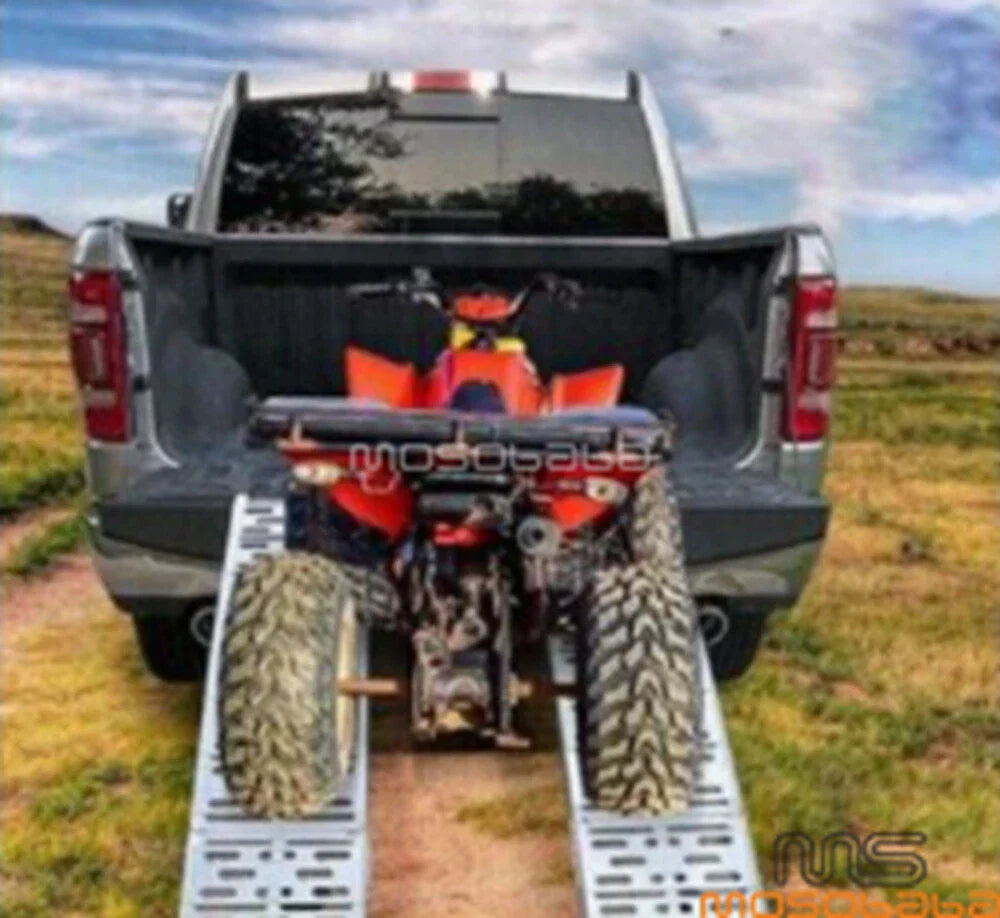 7.5 ft Aluminum Foldable Loading Ramp for Motorcycle ATV UTV Lawn Mower Truck
