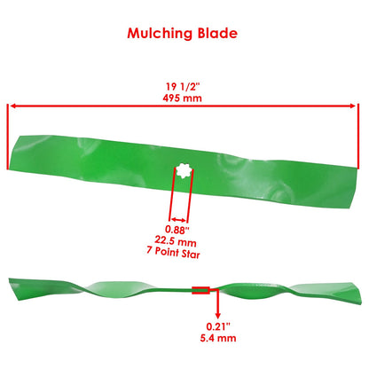 Deck Blade 19.5 inch Replacement with Bolts for John Deere (2011–2015)