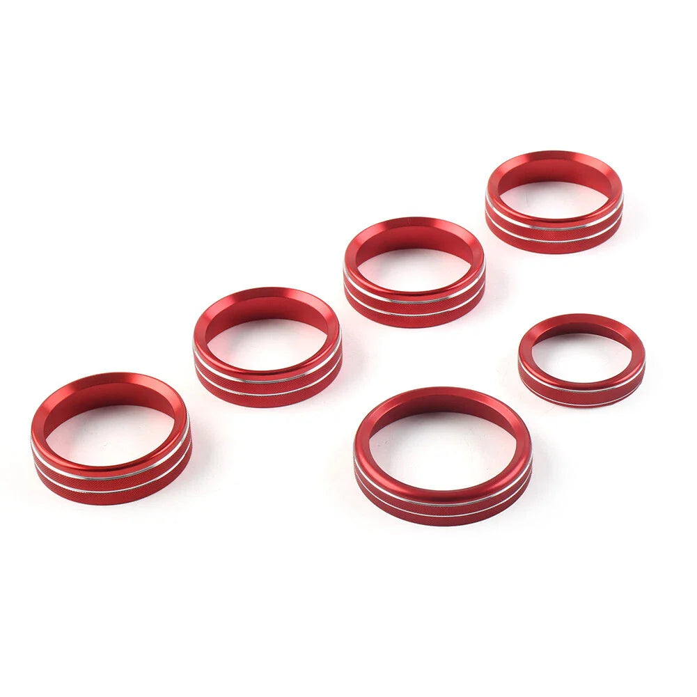 6x Air Conditioner Switch Knob Trim for Ford F150 XLT (2015-2020) Red