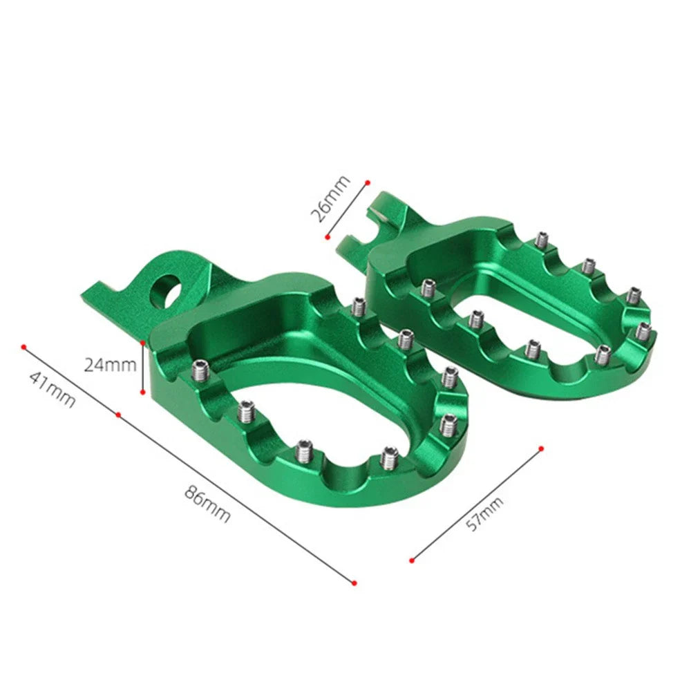 Green Footpegs for Kawasaki KX65 (2000-2019), KX500 (1988-2004)