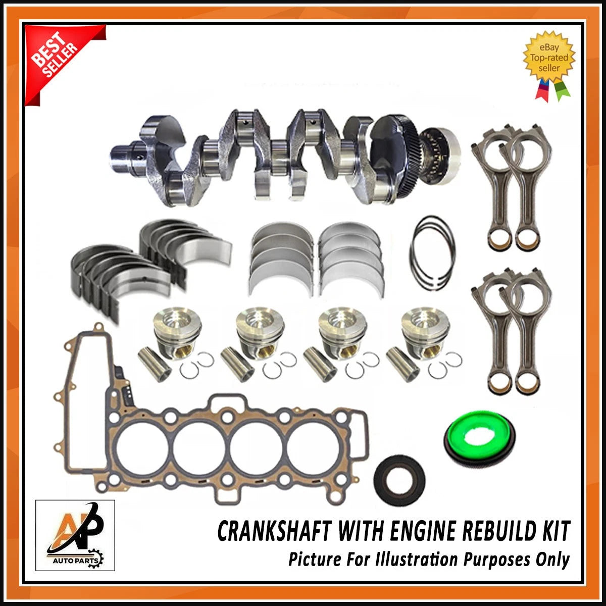 Crankshaft with Engine Rebuild Kit for Land Rover Range Rover Velar (2017–2024)