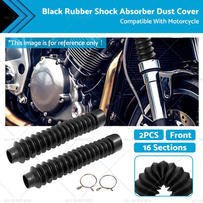 Rubber Front Fork Dust Gaiters for Motorcycle - Black