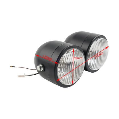 Twin Headlight Dual Lamp for Motorcycle Dirt Bike Street Fighter Universal