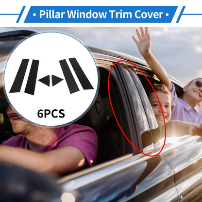 6 Pcs Black Door Pillar Window Trim for Dodge Charger (2006-2010)