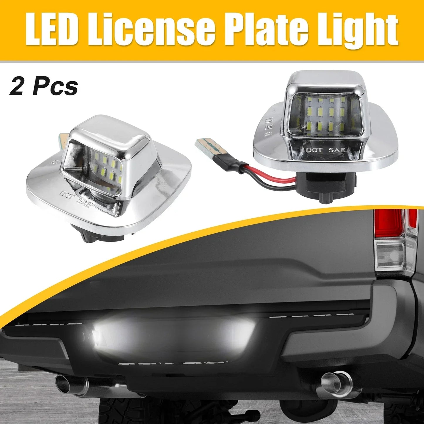 2 x LED License Plate Light Assembly for Chevy C1500 C2500 (1999-2006)