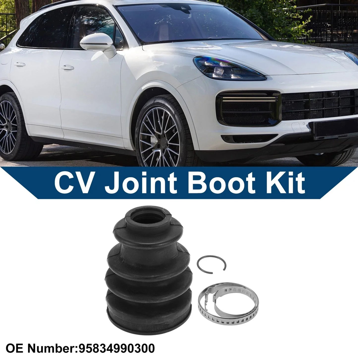 Inner CV Joint Boot Kit w/ Clamps for Porsche Cayenne (2011-2018)