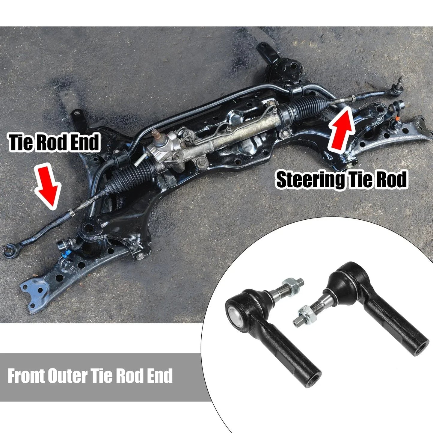 2 x Front Outer Tie Rods for Chrysler 300, Dodge Charger (2011-2019)