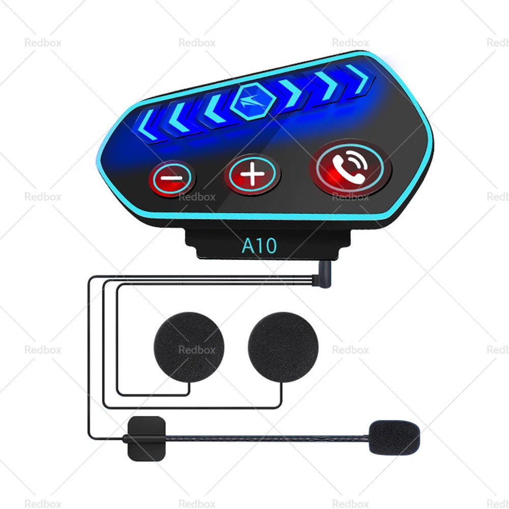 Wireless Motorcycle Helmet Headset Intercom Bluetooth 5.0 for Motorbike