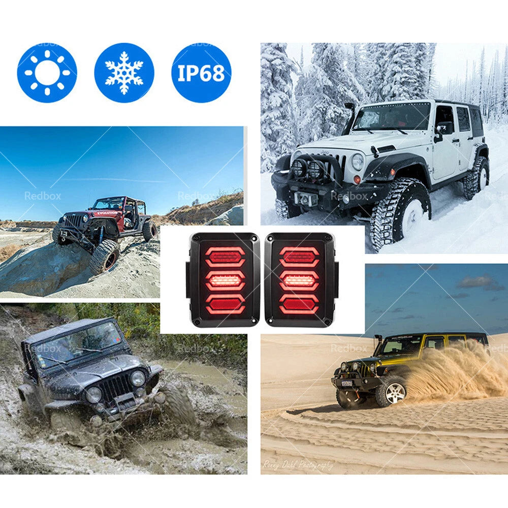 Smoked Black LED Tail Lights for Jeep Wrangler JK (2007-2017)