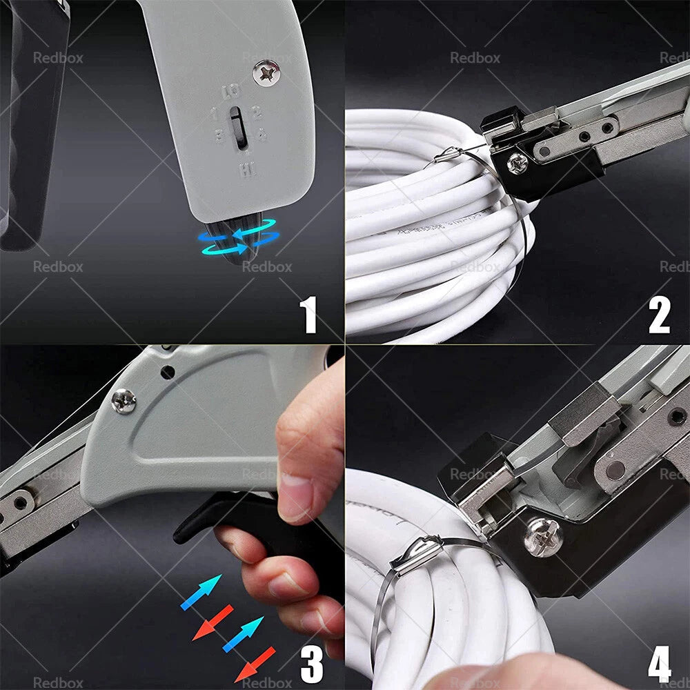 Stainless Steel Cable Tie Gun Tool Automatic Tightener Cutter