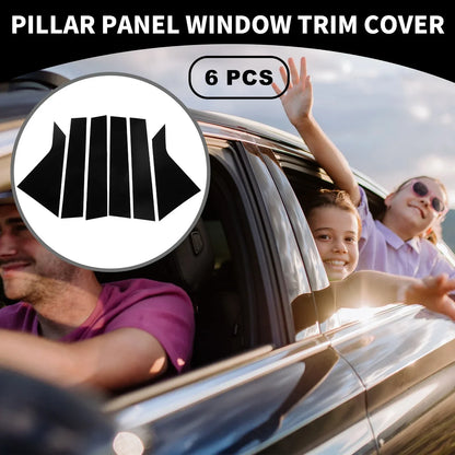 6 x Car Pillar Window Trim Covers for Chevrolet Impala (2014-2020) Black