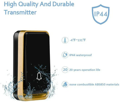 Waterproof Wireless Doorbell - No Battery Required for K0606