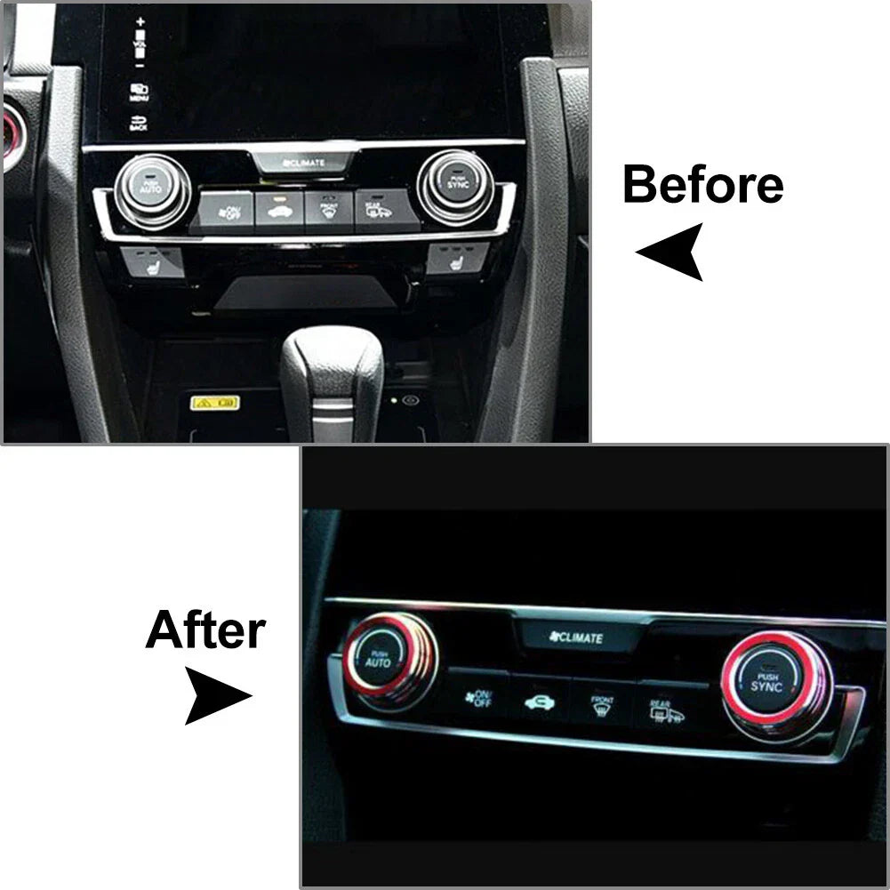 Climate Switch Knob Ring Cover Trim for Honda Civic 2016-2021 Blue