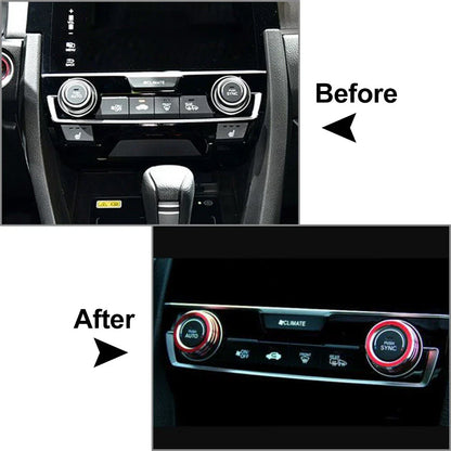 Climate Switch Knob Ring Cover Trim for Honda Civic 2016-2021 Blue