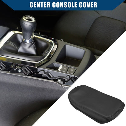 Auto Center Console Armrest Cover for Hyundai Kona 2018-2023 Faux Leather Black