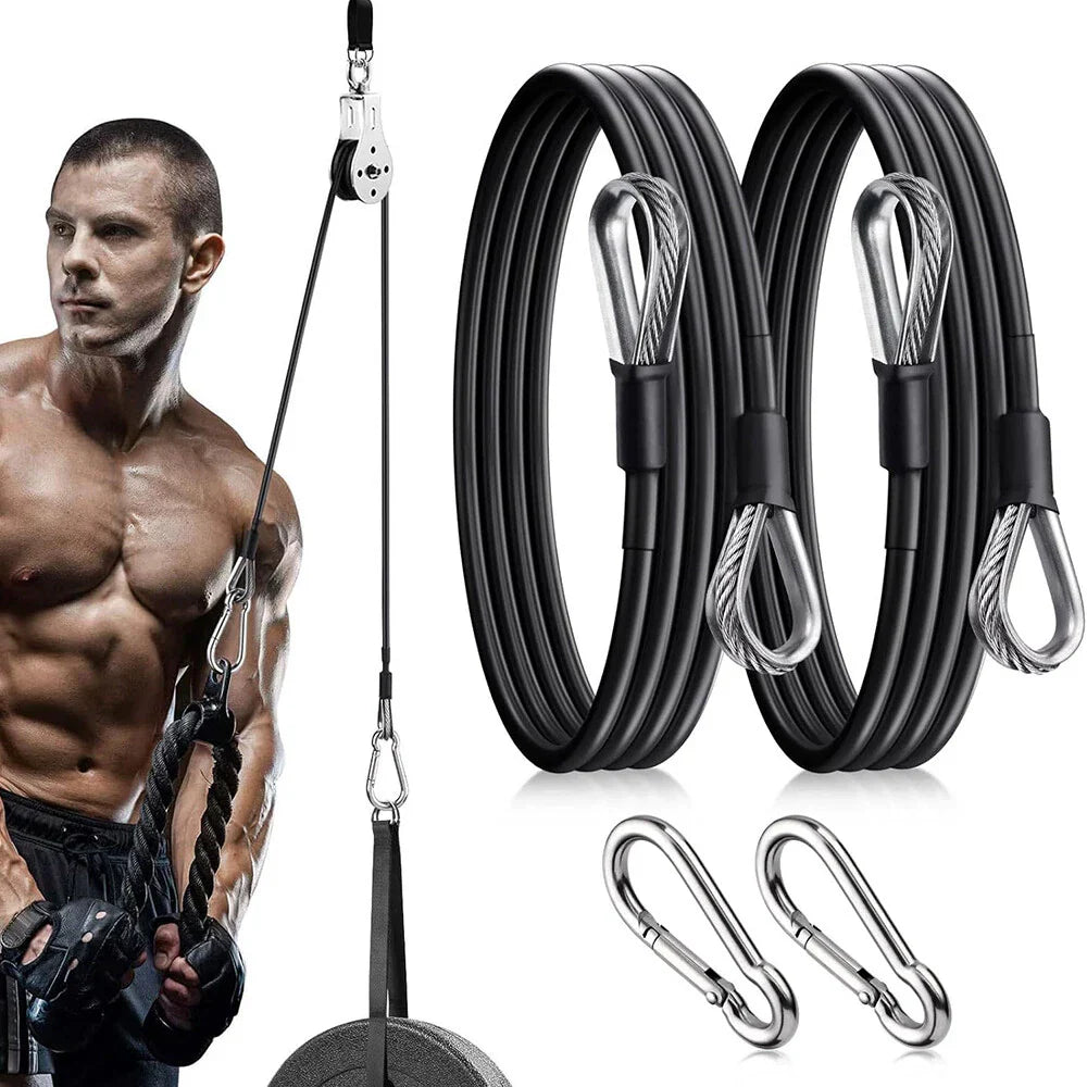 Pull Down Gym Cable Extensions with  Carabiners