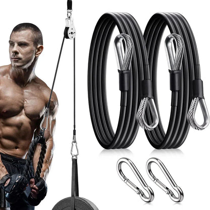 Pull Down Gym Cable Extensions with  Carabiners