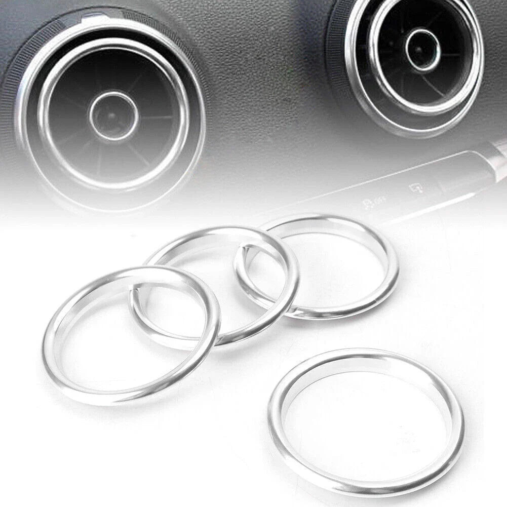 4 x Silver Interior Air Vent Outlet Ring Covers for Audi A3 (2012-2019)
