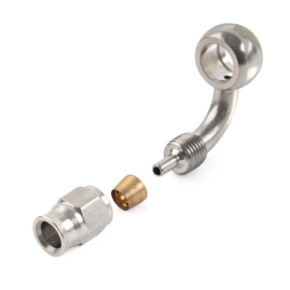 10.2mm Stainless Steel AN-3 90 Degree Eye Banjo Hose Ends for Motorcycle