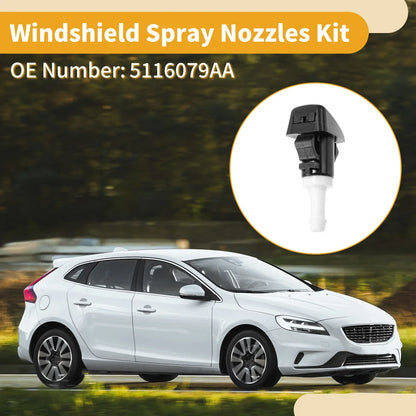 Windshield Washer Nozzle Kit 2 x Gaskets for Dodge Ram (2009-2010)